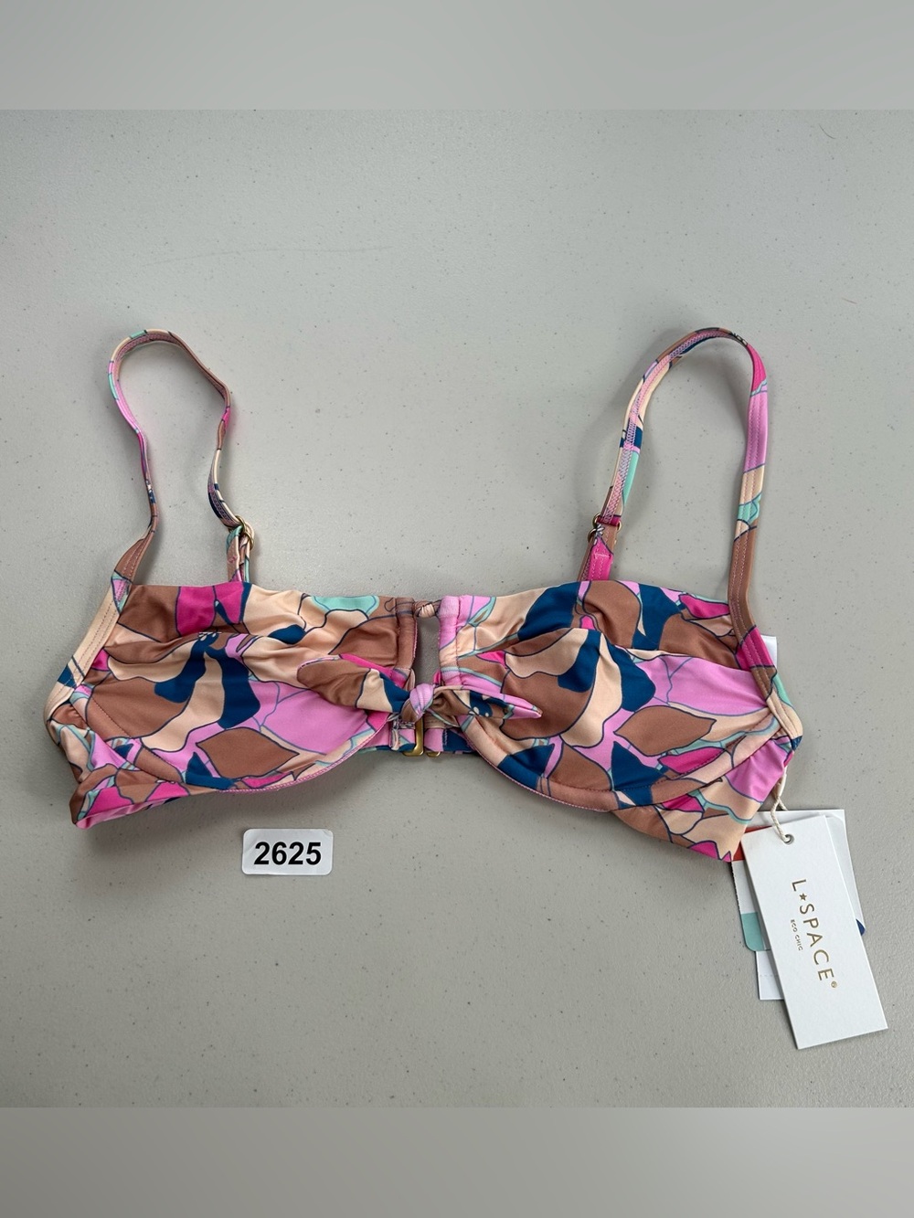 L*Space Eco Chic Rose Bikini Top Women's Size Small Sundazed Floral Swim